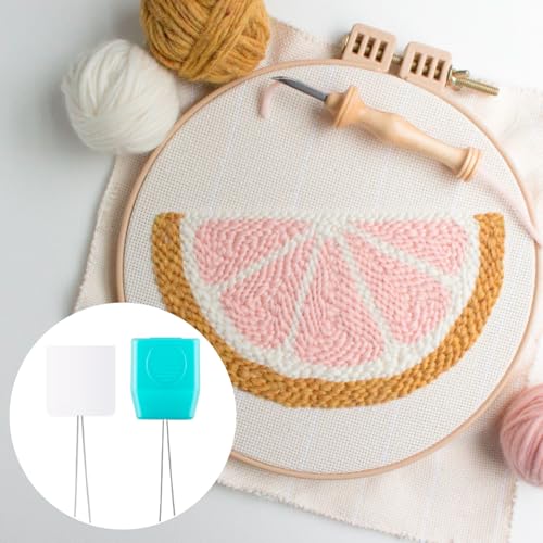 Pndeyo 8pcs Long Punch Needle Threaders, Punch Needle Threading Tool, Stitching Needle Threader Sewing Accessories with Plastic Handle or Sticky Paper Handle for Embroidery Cross Stitch DIY Crafts - color: 7.1" Long-Blue
