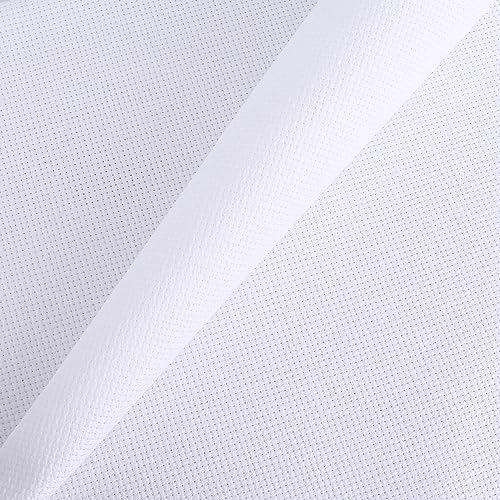 Aida Cloth 14 Count Cross Stitch Fabric,20×60inch (14CT,White) - color: White, size: 14CT