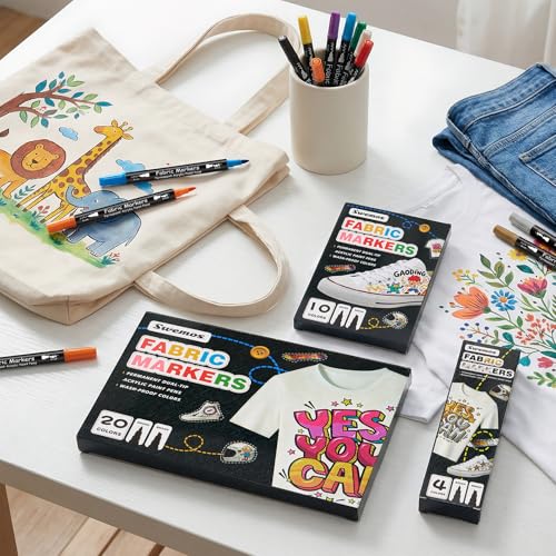 4 Fabric Markers, Fabric Paint Permanent for Clothes, Acrylic Paint Pens
