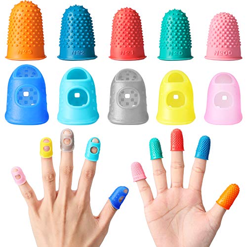 Zonon 20 Pcs Rubber Thimble Finger Protector,Blue - color: Blue