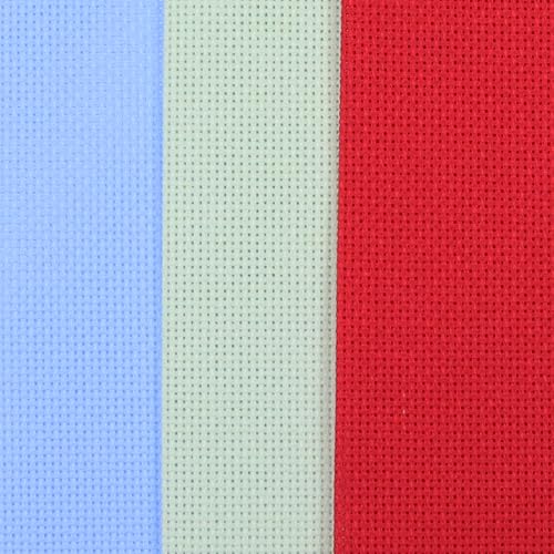 KCS 3 pc of 12" x 18"(30cmx45cm) 18CT Counted Cotton Aida Cloth Cross Stitch Fabric (Light Blue+Light Green+Red) - color: Light Blue+light Green+red