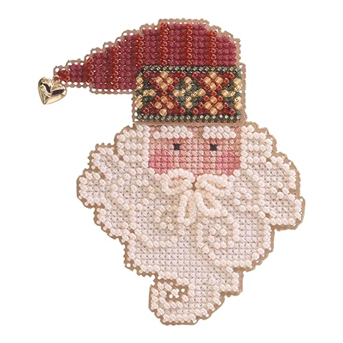 Santa Noel Beaded Counted Cross Stitch Ornament Kit Mill Hill 2002 Charmed Santa Faces MHCSF34