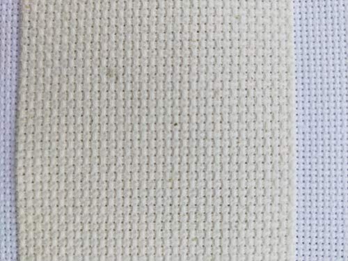 KCS 59" x 1 Yard 14ct Counted Cotton Aida Cloth Cross Stitch Fabric (Antique White) - color: Antique White