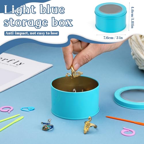 Yizzvb 34 Pcs Crochet Ring Adjustable Knitting Thimble Accessories - color: Color3
