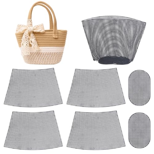 WADORN 2 Sets Clear Mesh Plastic Canvas Sheets for Embroidery, Blank Needlepoint Canvas Sheets for Crochet Bucket Bag Making Acrylic Yarn Knit Crochet Projects DIY Handmade Bag Weaving Kit, Black - color: Black