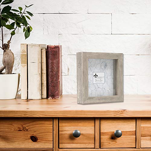 Lawrence Frames Shadow Box Frame, 5x5, Natural Gray - color: Natural Gray, size: 5 x 5 inches