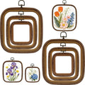 BrightRow 6 Pcs Large Embroidery Hoop Set Decorative Imitated Wood Display Frame Cross Stitch Hoop Ring for Art Craft DIY Sewing and Hanging Ornaments Decor(Square,10+13+18.5 cm) - size: 10+13+18.5 cm, style: Square