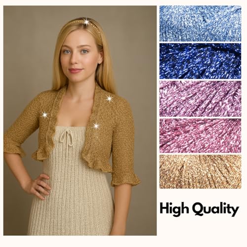 Pack 1 Twinkle Metallic Glitter Yarn Sparkle Fine 1 Light Fingering Weight Worsted Gold Silver for Crochet Knitting, 25g 0.88oz, 175yard Soft Craft Shawls Bags Lurex (Silver Shimmer, Pack 1)