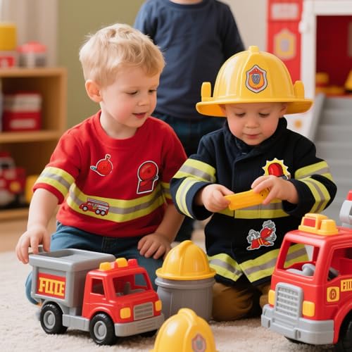 16pcs Firefighter Iron/Sew on Patches, Fireman Firetruck Extinguisher Hydrant Embroidered Applique, DIY Decoration for Clothes, Hat, Bag, Jeans, Dress, Shirt - color: 16pcs Firefighter
