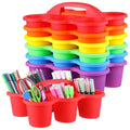 6 Pack Classroom Caddy Organizer with Handle, 6 Compartments, Colorful - color: Colorful