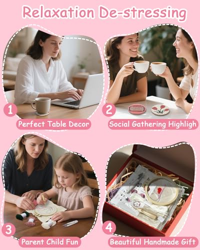 Punch Needle Kit for Beginners Adults Kids, 6 Pattern Embroidery DIY Kits