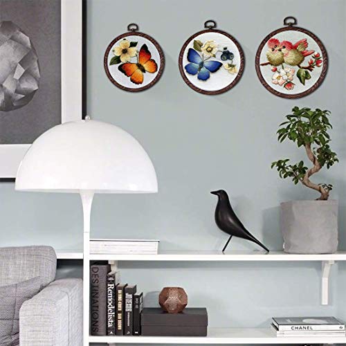 Embroidery Hoops Cross Stitch Hoop Ring Imitated Wood Circle Set Display Frame for Art Craft Handy Sewing and Hanging - Pack of 3 (5.5"+6.7"+8.6") - color: 3pcs Round