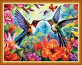 Dimensean Stamped Cross Stitch Kits Full Range of Embroidery Patterns Starter Kits for Beginners Adult DIY Cross Stitches Needlepoint Kits 11CT-Hummingbird Flowers 16x20 inch - color: Craftpattern15