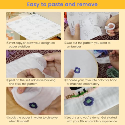 New brothread 36PCS 8.5"x11" Sticky Water Soluble Embroidery Stabilizer - size: 36P