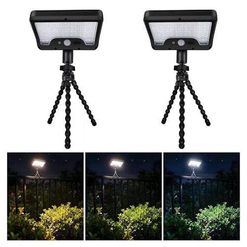 Octopus Solar Motion Lights Outdoor, 600LM, 2 Pack, Black - color: Claw Mount, size: 2-Pcs