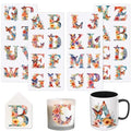32 PCS Butterfly Alphabet Sublimation UV DTF Cup Wrap Stickers - style: Butterfly alphabet sublimation
