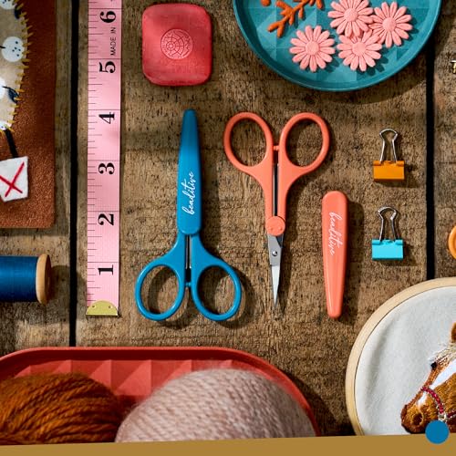 Beaditive High Precision Detail Scissors Set (2-Pc) Sharp, Fine Tips | Paper Cutting, Scrapbooking, Sewing, Crafting | Stainless Steel | Protective Cover (Mid Century) - color: Mid Century