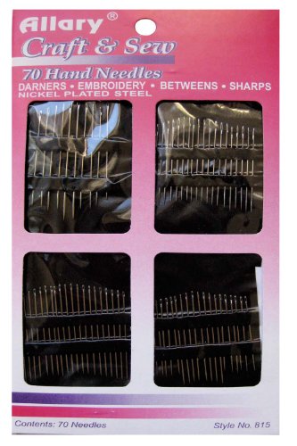 70 Piece Hand Needles. Darners, Embroidery, Betweens and Sharps. Variety of Sizes for Every Projects.70