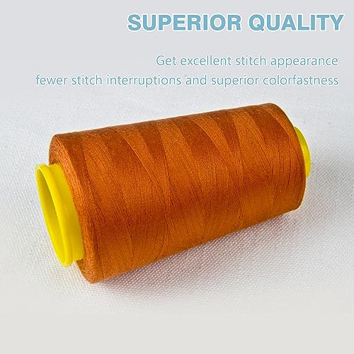 Ginger Serger Thread, All-Purpose Thread for Sewing, Polyester, 4 Cones of 3000 Yards Each Spool for Sewing Machine - color: 4 Ginger