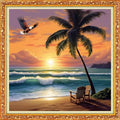 Funxvoot Stamped Cross Stitch Kits Beginners Full Range of Embroidery Kits for Adults 11CT Embroidery Patterns Needlepoint Kits Printed Cross Stitch Kits-Coconut Trees Seaside 18x18 inch - color: Craftsstyle06