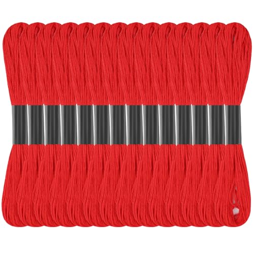 Red Embroidery Floss: 14 Skeins Embroidery Thread Cross Stitch Thread - color: Red