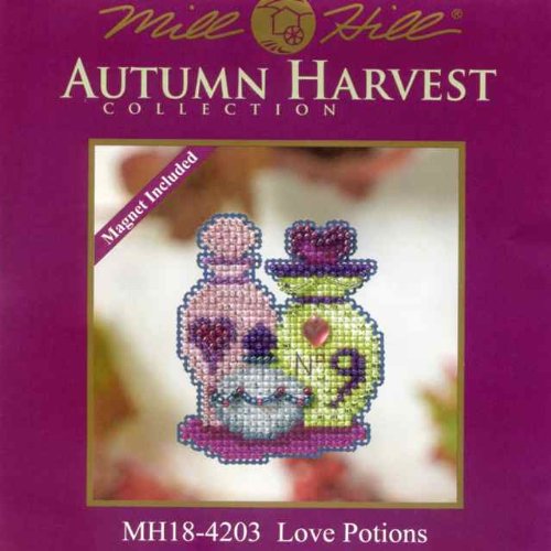 Love Potions Beaded Counted Cross Stitch Ornament Kit MH184203 Mill Hill 2014 Autumn Harvest