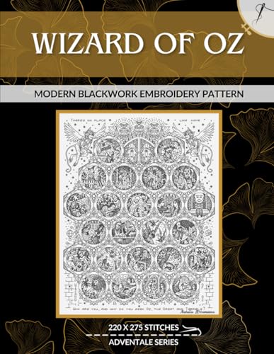 Wizard of Oz Adventale: Modern Blackwork Embroidery Pattern