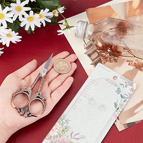 SUNNYCLUE 1Set 4.7Inch Stainless Steel Embroidery Scissors Butterfly Pattern Vintage Style Pointed Tip Sewing Shears for Papercraft Crochet Cross Stitch Knitting Scissors Red Copper Printed Package - color: Red Copper-1pc-butterfly Scissors