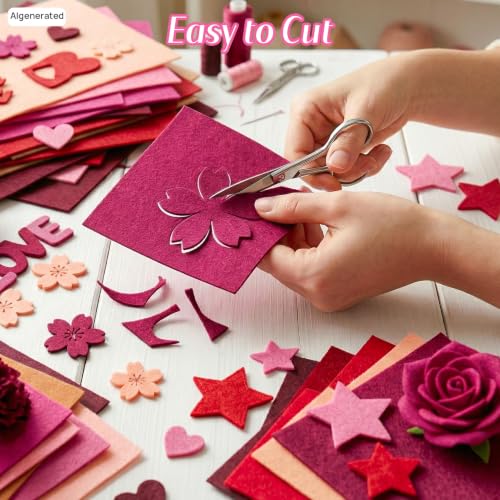 Catephe 24 Pcs Red Felt Fabric Sheets, 8 Inch X 12 Inch 1mm Craft Felt - color: Red 24pcs