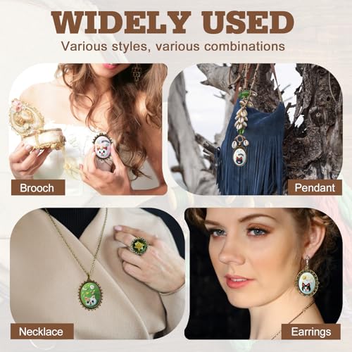 ZOCONE New 4 Packs Embroidery Necklace Kits, Embroidery Pendant Kit Mini Cross Stitch Kit with Hoop, Necklace, Pendant, Stamped Pattern Cloth, Instructions, etc., Embroidery Kits for Adults - color: I