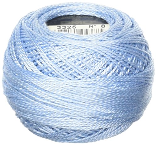 DMC 116 8-3325 Pearl Cotton Thread Balls, Light Baby Blue, Size 8