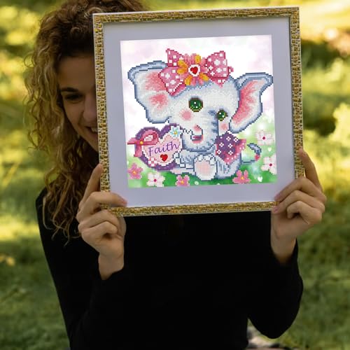 DIAMOND DOTZ Faith Elephant Diamond Painting Kit for Adults with Gems - size: One Size