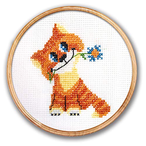 Povitrulya Cat Cross Stitch Kit for Beginners - color: Cat