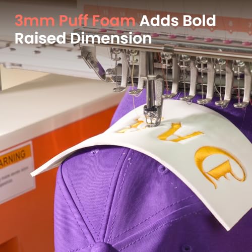 Poolin 3D Puff Embroidery Foam 3mm, 6x8 Inch, 10 Sheets, White - color: 6"X8"( 10PCS White)