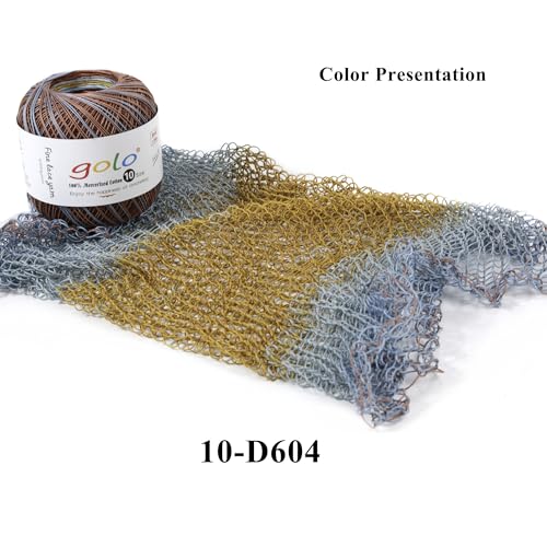 golo Crochet Thread Size10 Space-Dyed Yarn for Hand Knitting D610 - color: D610
