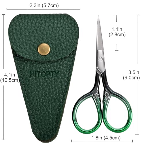 Small Sharp Scissors for Women Men Eyebrow Hair Beauty Grooming - color: Dark Green