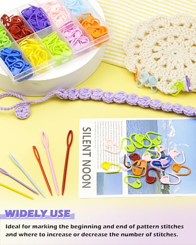 FIVEIZERO 200 Pcs Stitch Markers - 10 Color Knitting & Crochet Markers