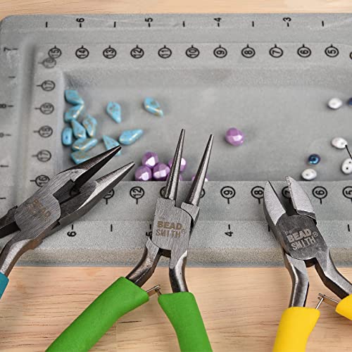 The Beadsmith Color-ID Pliers – Color Coded Set – 5 Inches, 3 Piece Kit: Chain Nose, Round Nose, & Side Cutter – Tools for Jewelry Making - size: 3-Piece Set - 5 Inches