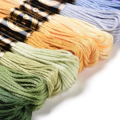 12 Skeins Winter Color Cross Stitch Threads 0.5mm Embroidery Floss 6 Ply Polyester Friendship Bracelets Floss Crafts Floss 12 Color 8.75 Yards(8m)/Skein - color: 12 Skeins, Winter Color