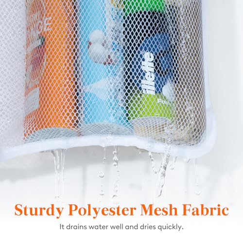 Lifewit Cruise Essentials Shower Caddy Must-Have, 7 Pockets Hanging Bathroom Organizer with Quick-Dry Mesh, Portable Shower Bag to Storage Soap, Shampoo, for RVing, Travel, Camping, White, 2 Packs - size: 17" x 25.6"
