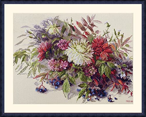 Merejka K-218 Autumn Secrets Counted Cross Stitch Kit, Cotton, Multi-Colour, 30 x 40 cm