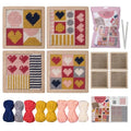 Yushen 4Pcs Heart Coaster Needlepoint Kit for Adult Cross Stitch Kits DIY Adults Needlepoint Embroidery Set No Patterns Stamped Embroidery Needles Threads Crafts (Love) - color: Love