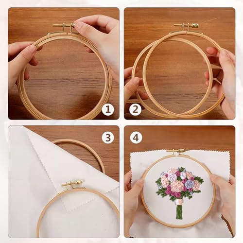 Murtenze 5" Embroidery Hoop Round Beech Wood, 2 Pack - style: 5 Inch