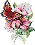 Awesocrafts Cross Stitch Kit, Butterfly Love Flower, Easy Patterns Cross Stitching Embroidery Supplies, Christmas, Stamped or Counted - color: Butterfly, size: Counted