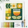 DOODLREAM Geometric Flowers Punch Needle Kit for Beginner 9.4" x 9.4" - color: Geometric Flowers