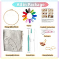 DIY Punch Needle Kits Sea Shark with Hoop 20x20cm-1 - color: 20-Shark
