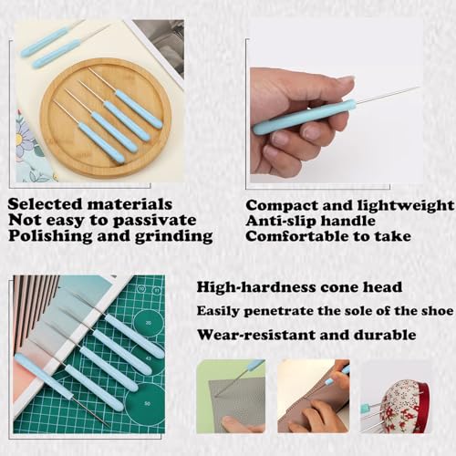 TYMKLMZG 10 PCS Candle Wick Inserting Tool for Molds Large-Eye Candle Wicking Needle Mold Punch Needle with Hook & Eye for Candle Making Colored Threader for Candle Wick of All Thicknesses - color: 9PCS