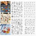 4 Sheets Stick and Stitch Embroidery Patterns, 8.5"x11" Pre-Printed Floral