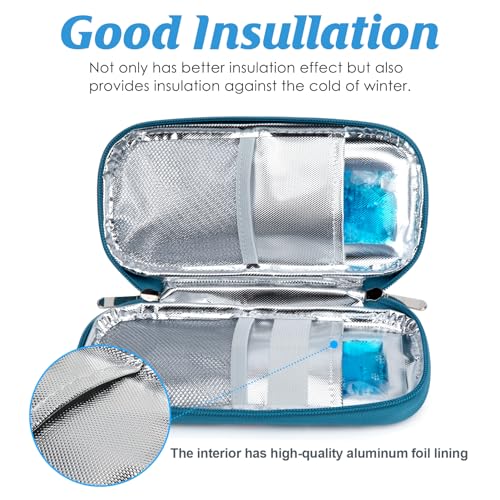YOUSHARES Insulin Cooler Travel Case - Portable Refrigerated Medicine Case for Insulin Pen, Medication and Diabetic Supplies with 2 TSA Approved Ice Pack - color: Lily