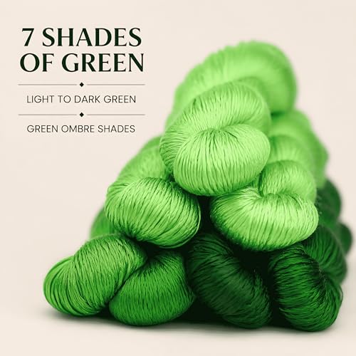 Natural 100% Silk Thread, Handmade Embroidery Thread Silk Floss 7 Colors 110m Each (90) - color: 90